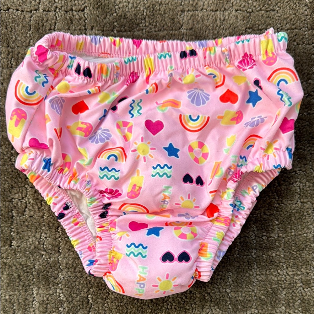 George Pink and Yellow Swim Diaper with Playful Design